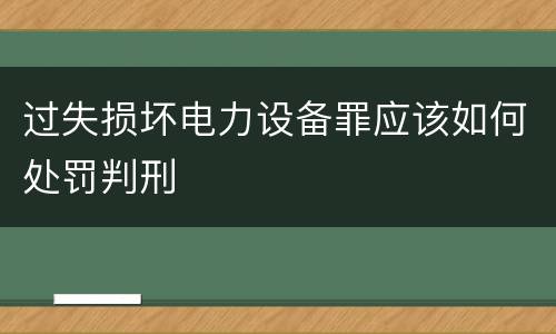 过失损坏电力设备罪应该如何处罚判刑