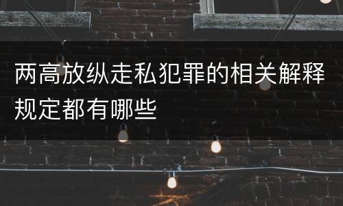 两高放纵走私犯罪的相关解释规定都有哪些