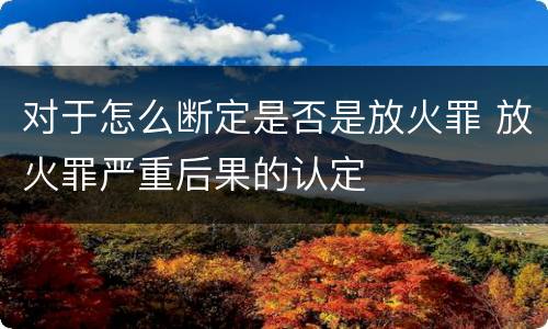 对于怎么断定是否是放火罪 放火罪严重后果的认定