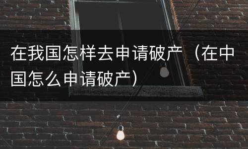 在我国怎样去申请破产（在中国怎么申请破产）