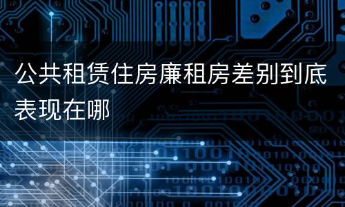 公共租赁住房廉租房差别到底表现在哪