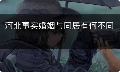河北事实婚姻与同居有何不同