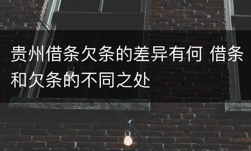 贵州借条欠条的差异有何 借条和欠条的不同之处