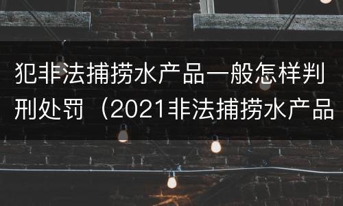 犯非法捕捞水产品一般怎样判刑处罚（2021非法捕捞水产品罪）
