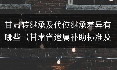 甘肃转继承及代位继承差异有哪些（甘肃省遗属补助标准及文件）