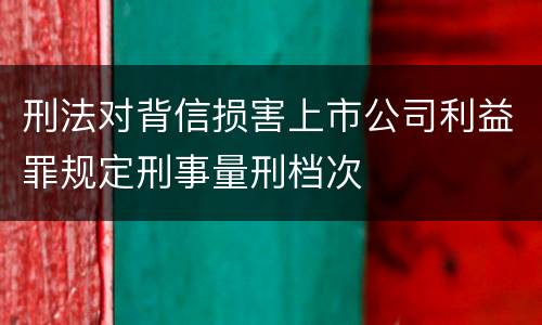 刑法对背信损害上市公司利益罪规定刑事量刑档次