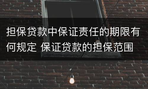 担保贷款中保证责任的期限有何规定 保证贷款的担保范围