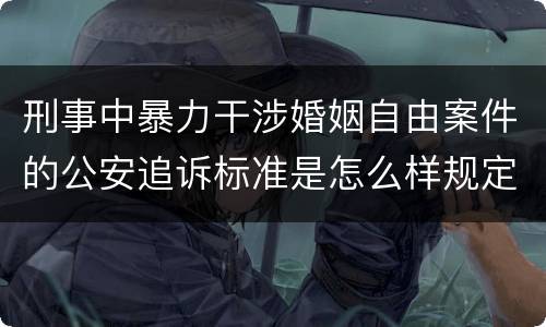 刑事中暴力干涉婚姻自由案件的公安追诉标准是怎么样规定