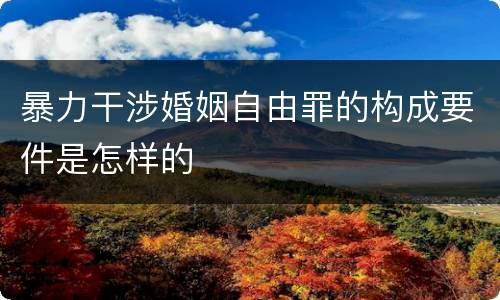 暴力干涉婚姻自由罪的构成要件是怎样的