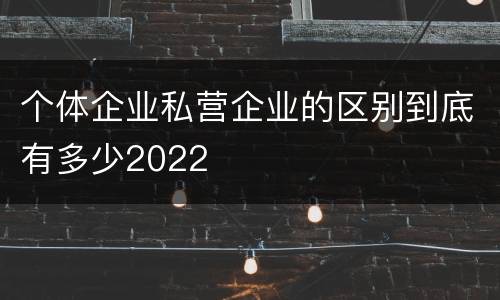个体企业私营企业的区别到底有多少2022