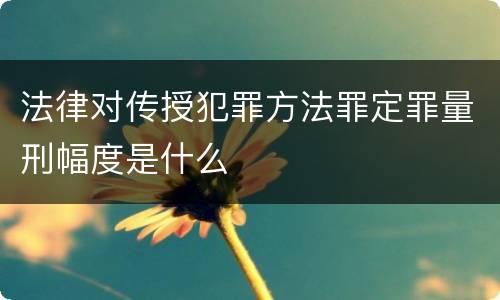 法律对传授犯罪方法罪定罪量刑幅度是什么