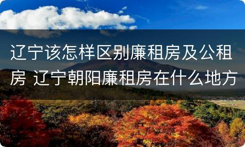 辽宁该怎样区别廉租房及公租房 辽宁朝阳廉租房在什么地方