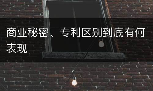 商业秘密、专利区别到底有何表现