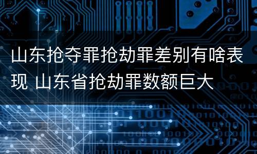 山东抢夺罪抢劫罪差别有啥表现 山东省抢劫罪数额巨大