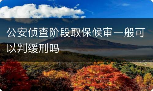 公安侦查阶段取保候审一般可以判缓刑吗