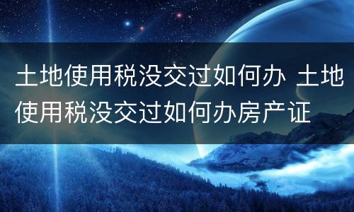土地使用税没交过如何办 土地使用税没交过如何办房产证