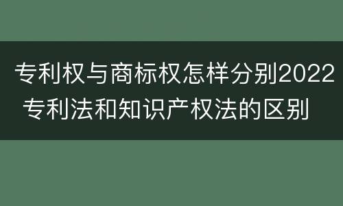 专利权与商标权怎样分别2022 专利法和知识产权法的区别
