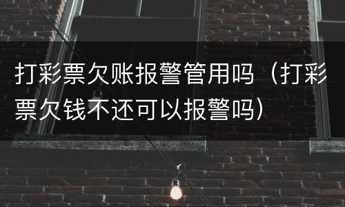 打彩票欠账报警管用吗（打彩票欠钱不还可以报警吗）