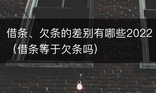 借条、欠条的差别有哪些2022（借条等于欠条吗）