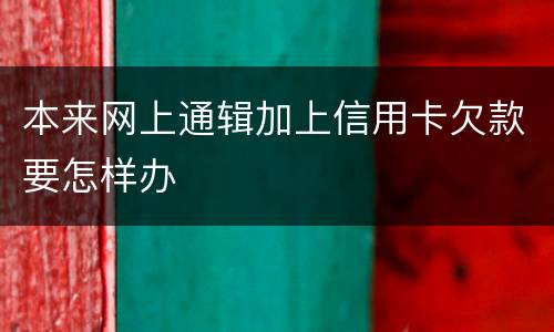 本来网上通辑加上信用卡欠款要怎样办