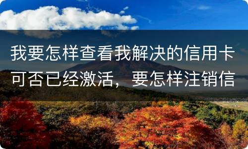 我要怎样查看我解决的信用卡可否已经激活，要怎样注销信用卡。现在卡片找不到了