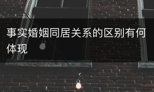 事实婚姻同居关系的区别有何体现