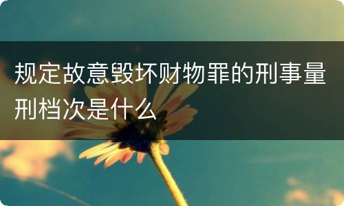 规定故意毁坏财物罪的刑事量刑档次是什么