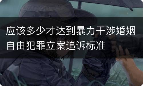 应该多少才达到暴力干涉婚姻自由犯罪立案追诉标准