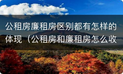 公租房廉租房区别都有怎样的体现（公租房和廉租房怎么收费）