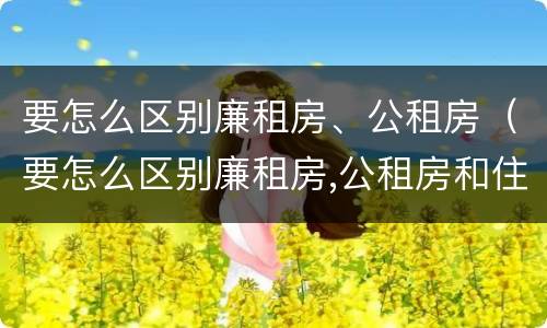 要怎么区别廉租房、公租房（要怎么区别廉租房,公租房和住宅）