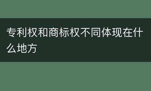 专利权和商标权不同体现在什么地方