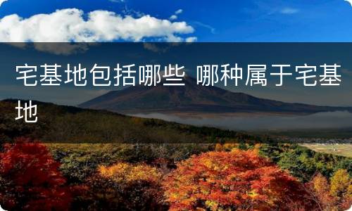 宅基地包括哪些 哪种属于宅基地