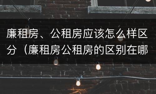 廉租房、公租房应该怎么样区分（廉租房公租房的区别在哪里）