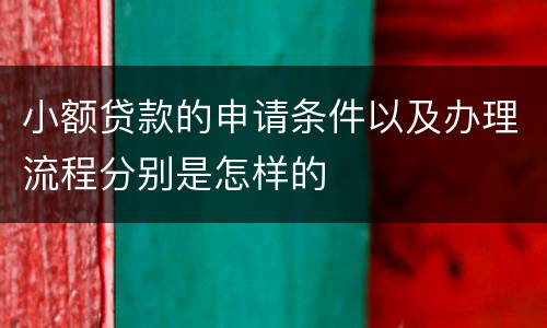 小额贷款的申请条件以及办理流程分别是怎样的