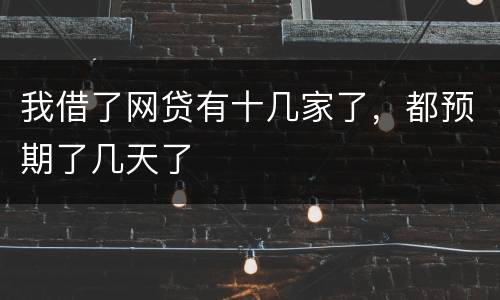 我借了网贷有十几家了，都预期了几天了