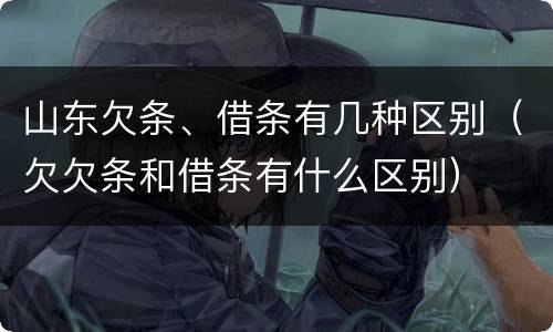 山东欠条、借条有几种区别（欠欠条和借条有什么区别）