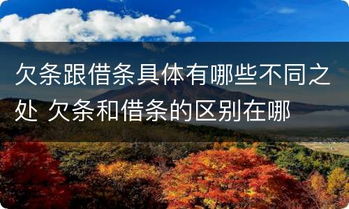 欠条跟借条具体有哪些不同之处 欠条和借条的区别在哪