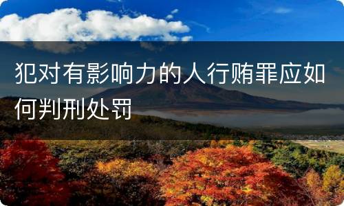 犯对有影响力的人行贿罪应如何判刑处罚