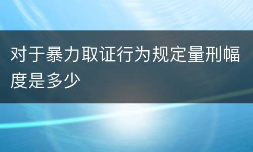 对于暴力取证行为规定量刑幅度是多少