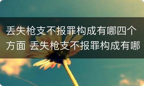 丢失枪支不报罪构成有哪四个方面 丢失枪支不报罪构成有哪四个方面的罪名