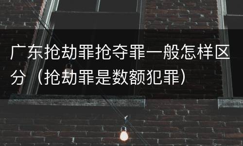 广东抢劫罪抢夺罪一般怎样区分（抢劫罪是数额犯罪）