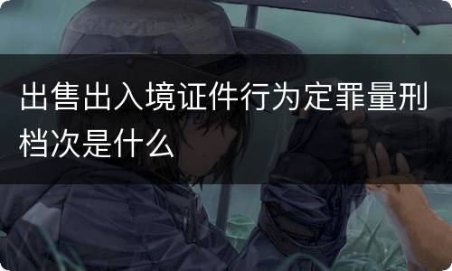 出售出入境证件行为定罪量刑档次是什么