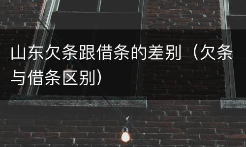 山东欠条跟借条的差别（欠条与借条区别）