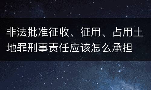 非法批准征收、征用、占用土地罪刑事责任应该怎么承担