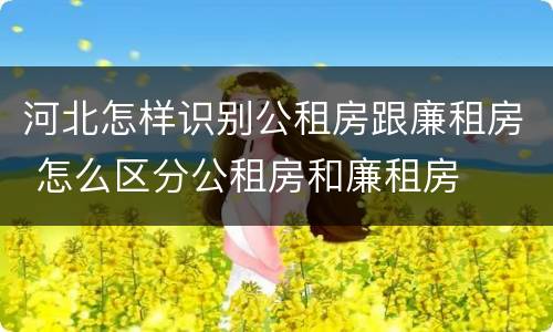 河北怎样识别公租房跟廉租房 怎么区分公租房和廉租房