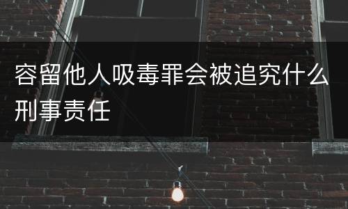 容留他人吸毒罪会被追究什么刑事责任