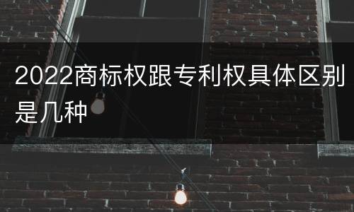 2022商标权跟专利权具体区别是几种