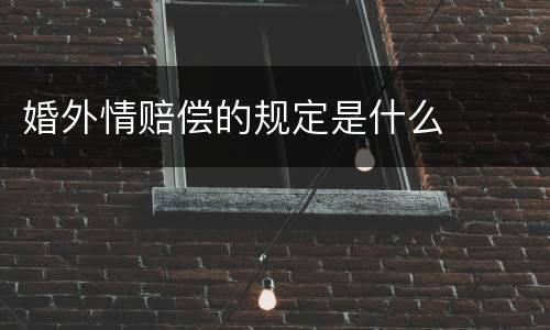 婚外情赔偿的规定是什么