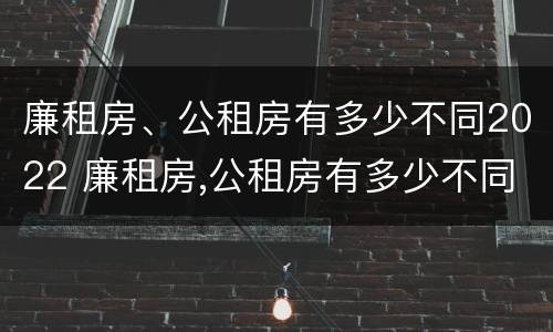 廉租房、公租房有多少不同2022 廉租房,公租房有多少不同2022年的