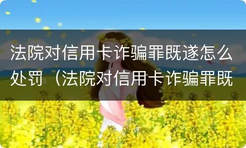 法院对信用卡诈骗罪既遂怎么处罚（法院对信用卡诈骗罪既遂怎么处罚呢）